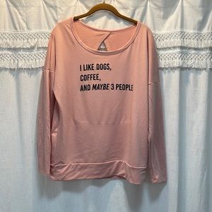 Pink open back sweatshirt